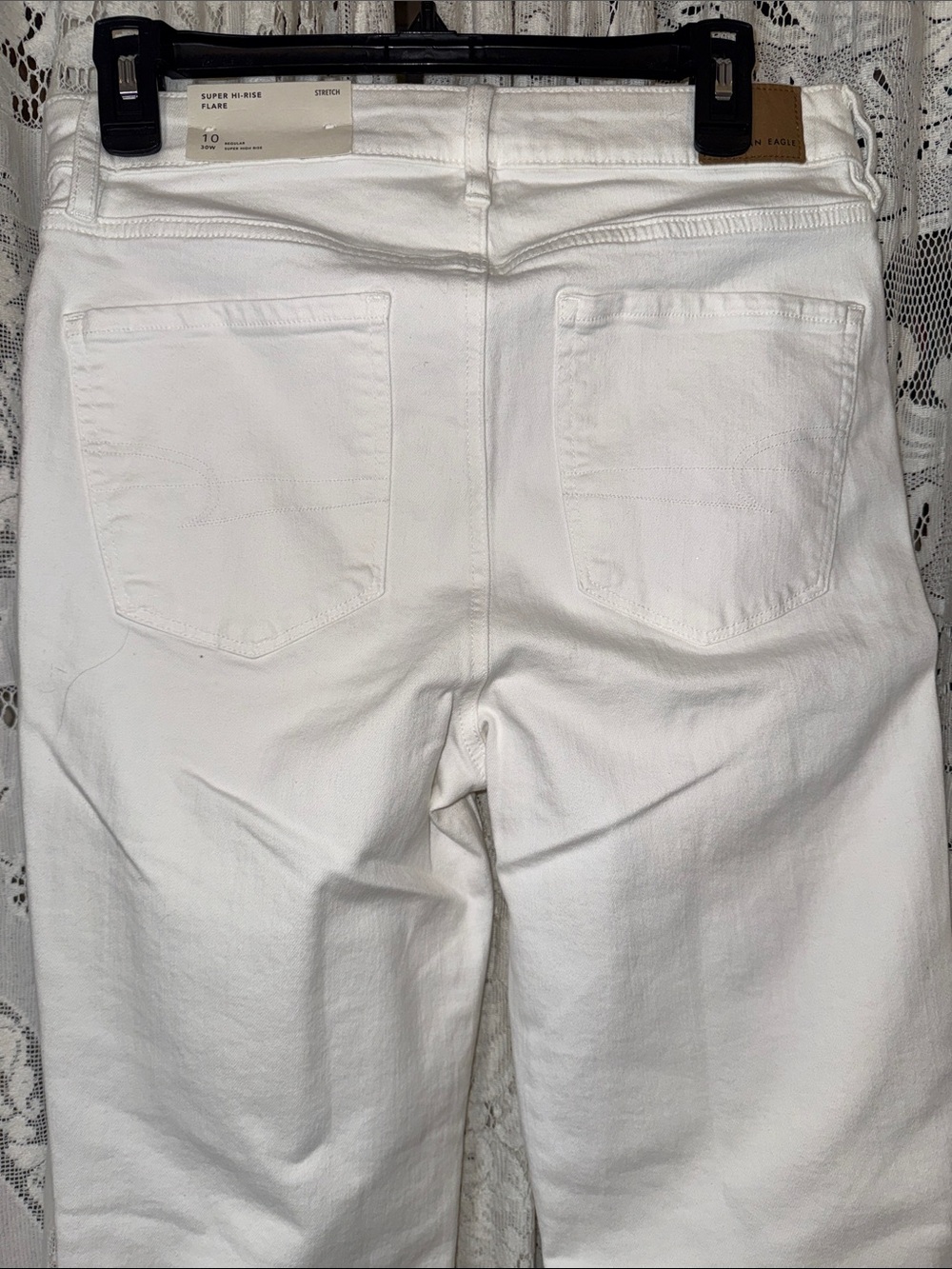 American Eagle Outfitters White Flare Jeans - Picture 7 of 8